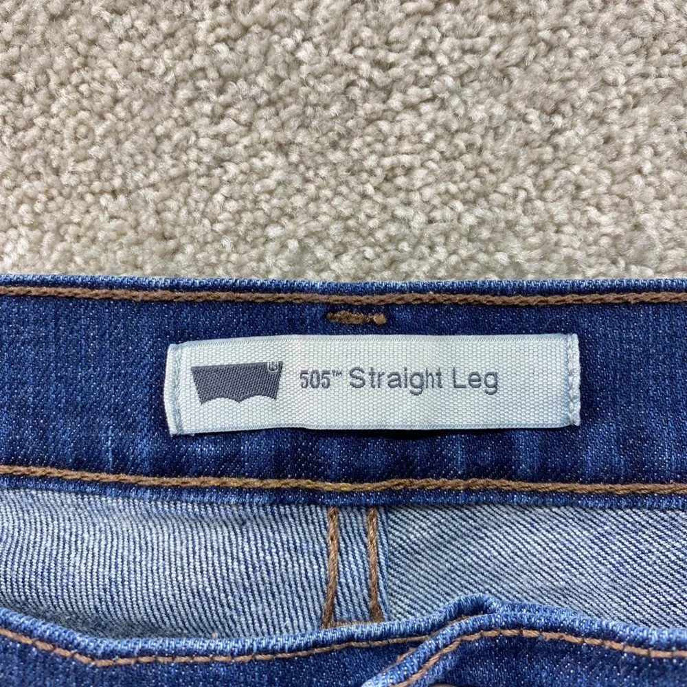 Levis 505 Straight Leg Jeans Womens‎ 14 Medium Wash Blue Denim Flap Pocket